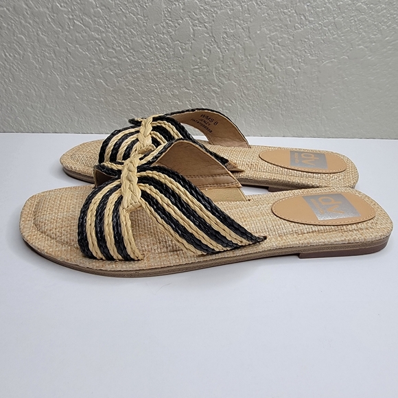 DV Dolce Vita Womens Jenzy Woven Straw Flat Slide Sandals Size 8 - Picture 6 of 10